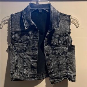 Stylish Black Denim Vest